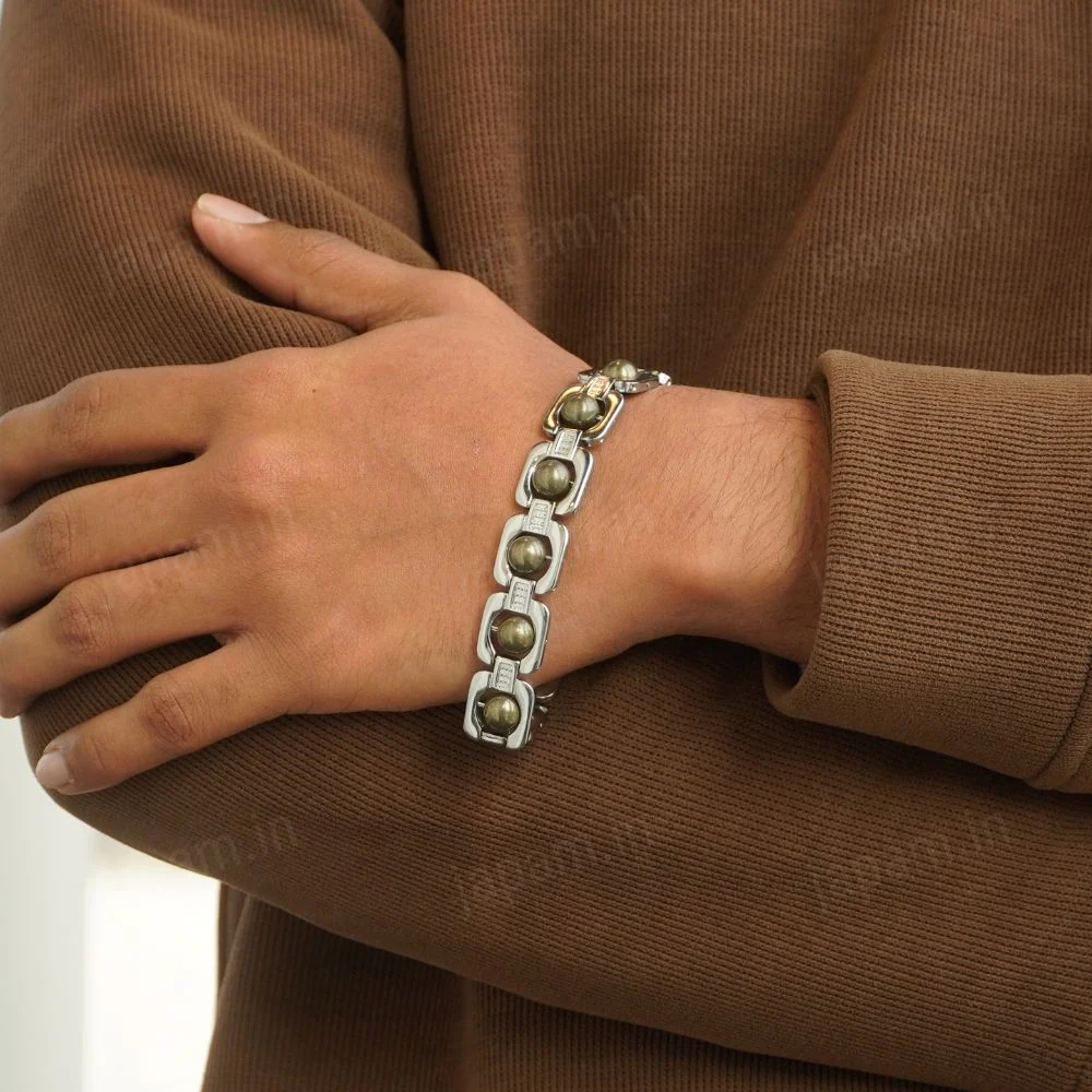 Silver Plated Essential Pyrite Bracelet - Image 2