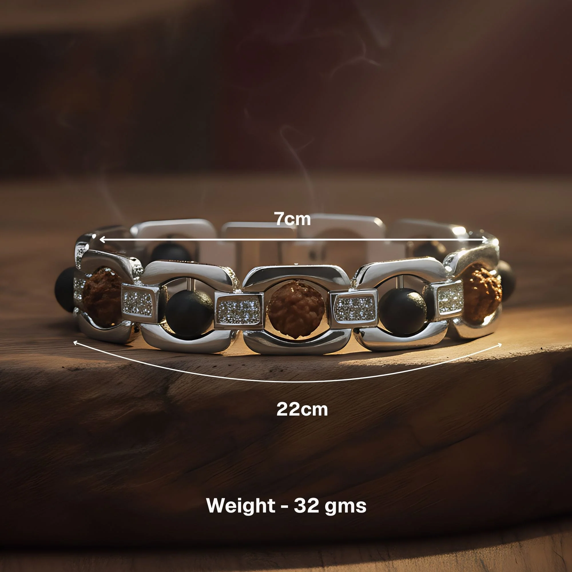 Silver Plated Essential Rudraksha Karungali Bracelet - Image 3