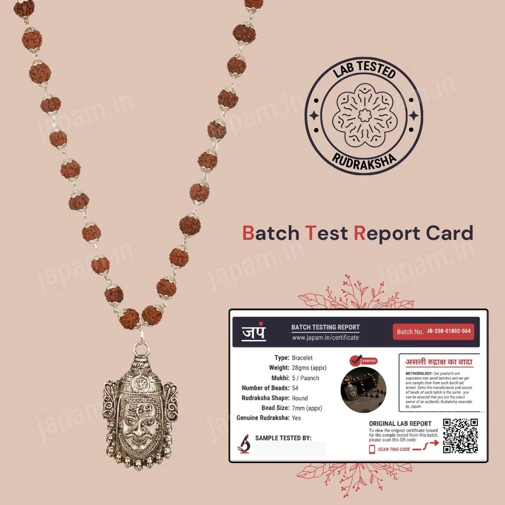 Silver Plated Mahakal Rudraksha Mala - Image 2