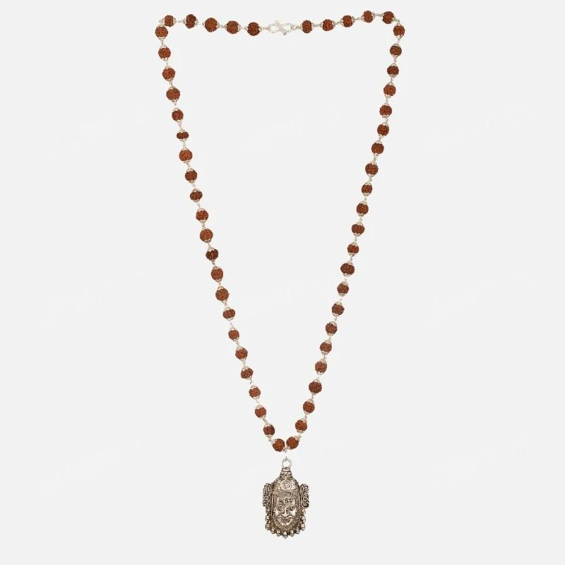 Silver Plated Mahakal Rudraksha Mala - Image 5