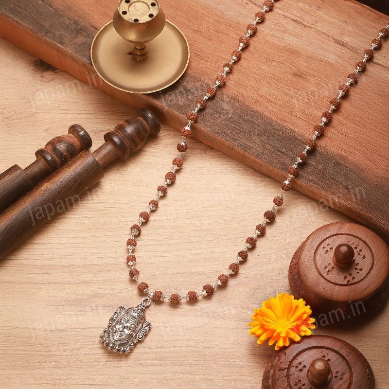 Silver Plated Mahakal Rudraksha Mala - Image 7