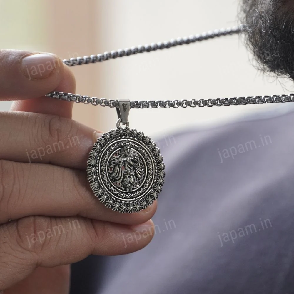 Silver Plated Murlidhar Divine Necklace - Image 2