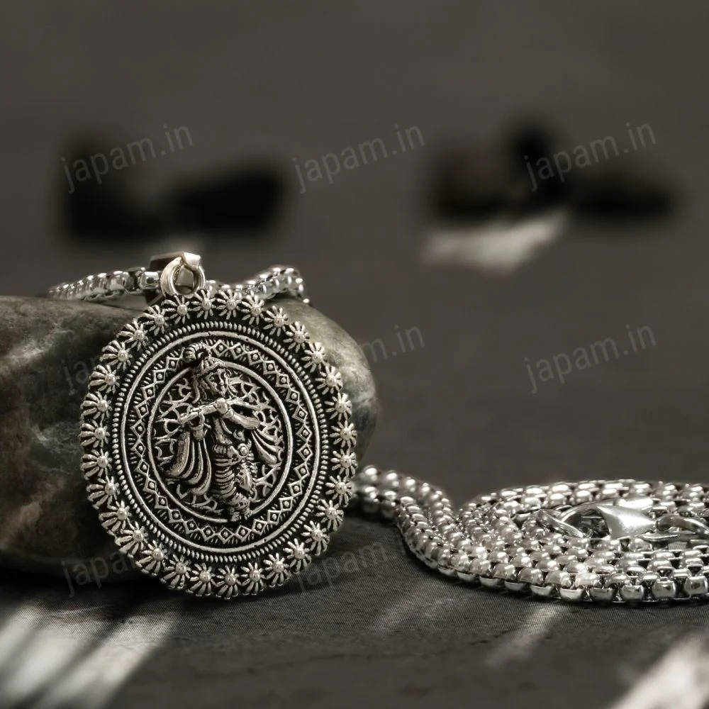 Silver Plated Murlidhar Divine Necklace - Image 3