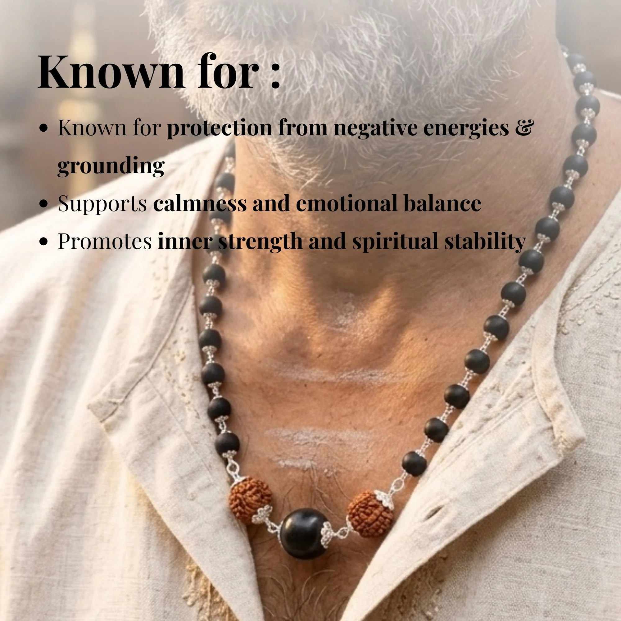 Silver Plated Trishakti Karungali Mala - Image 6