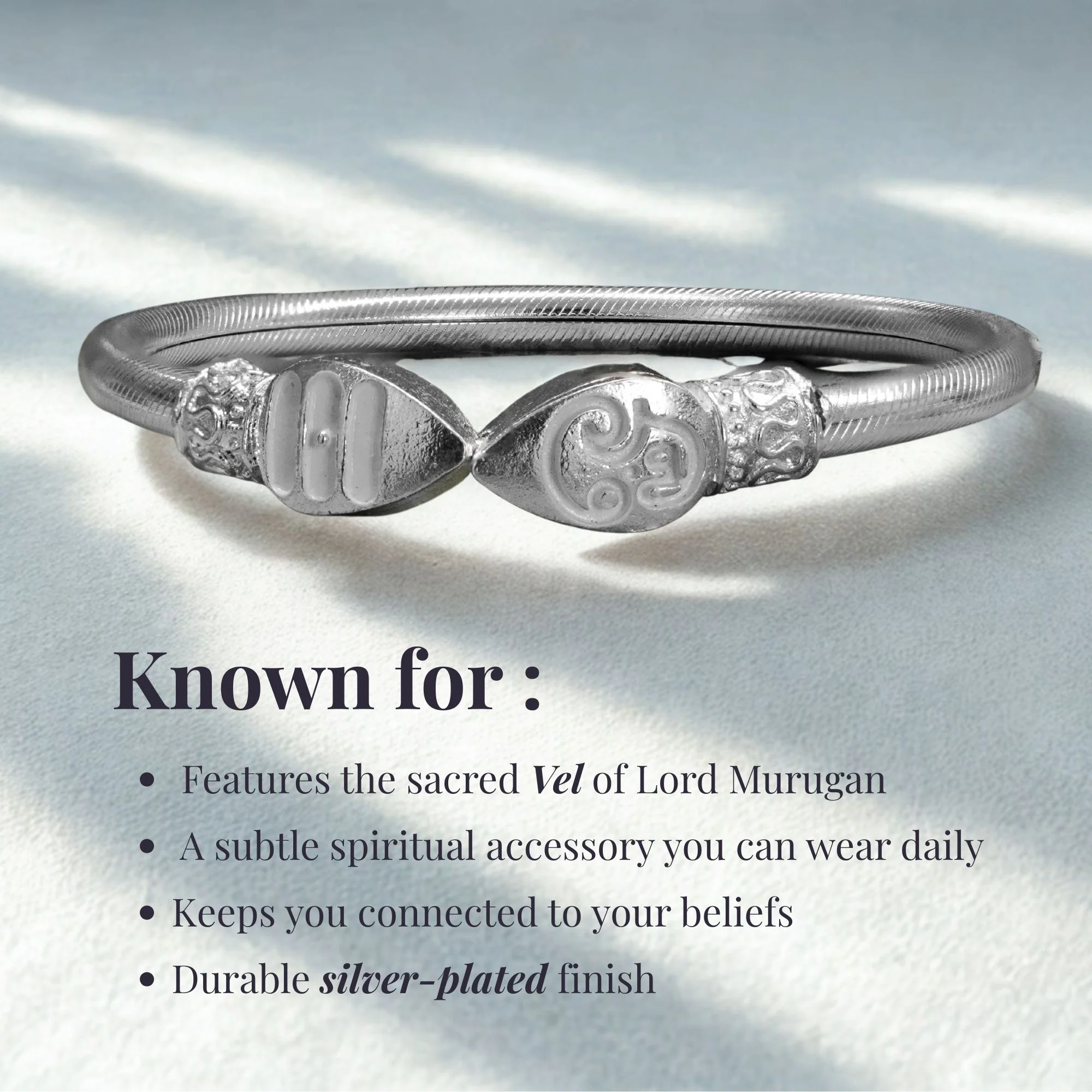 Silver Plated Vel Kada - Image 2