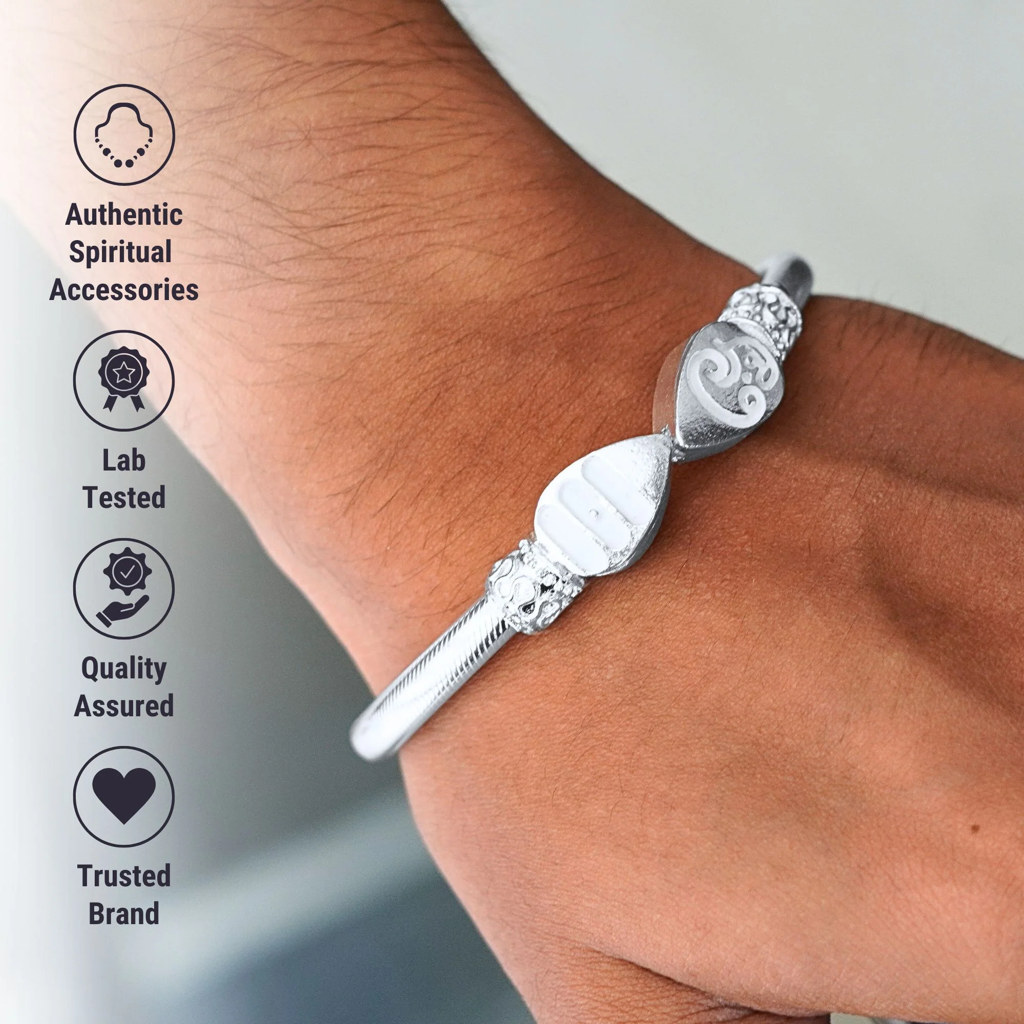 Silver Plated Vel Kada - Image 5