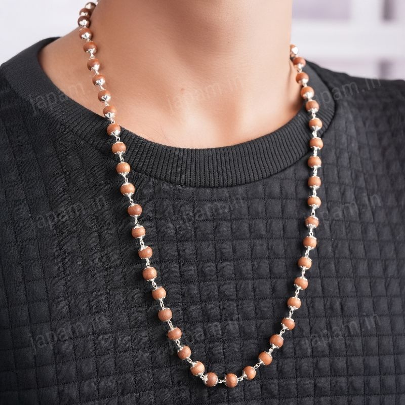 Silver Plated White Sandalwood Chandan Mala - Image 5