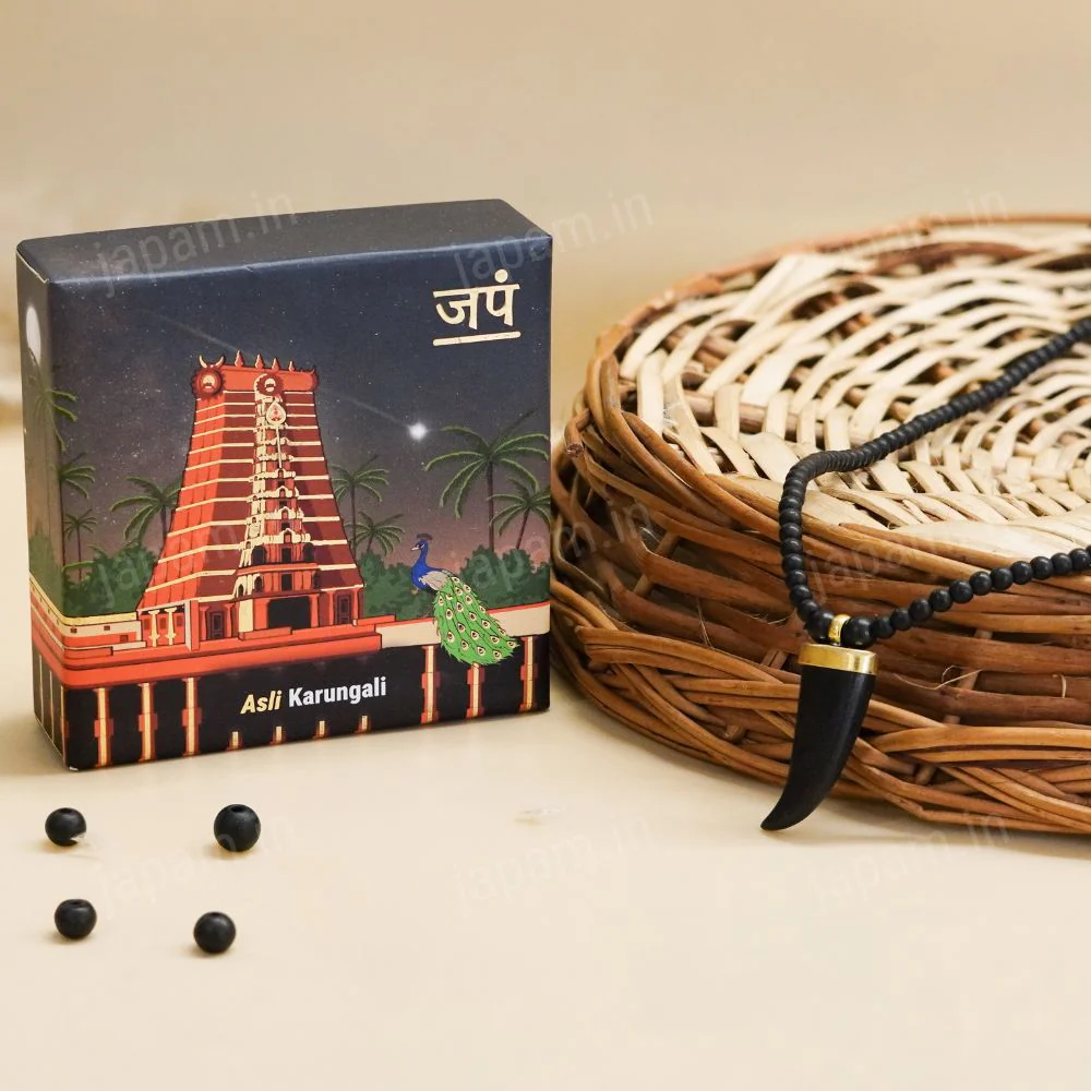 Single Teeth Karungali Necklace – Natural Ebony Wood - Image 3