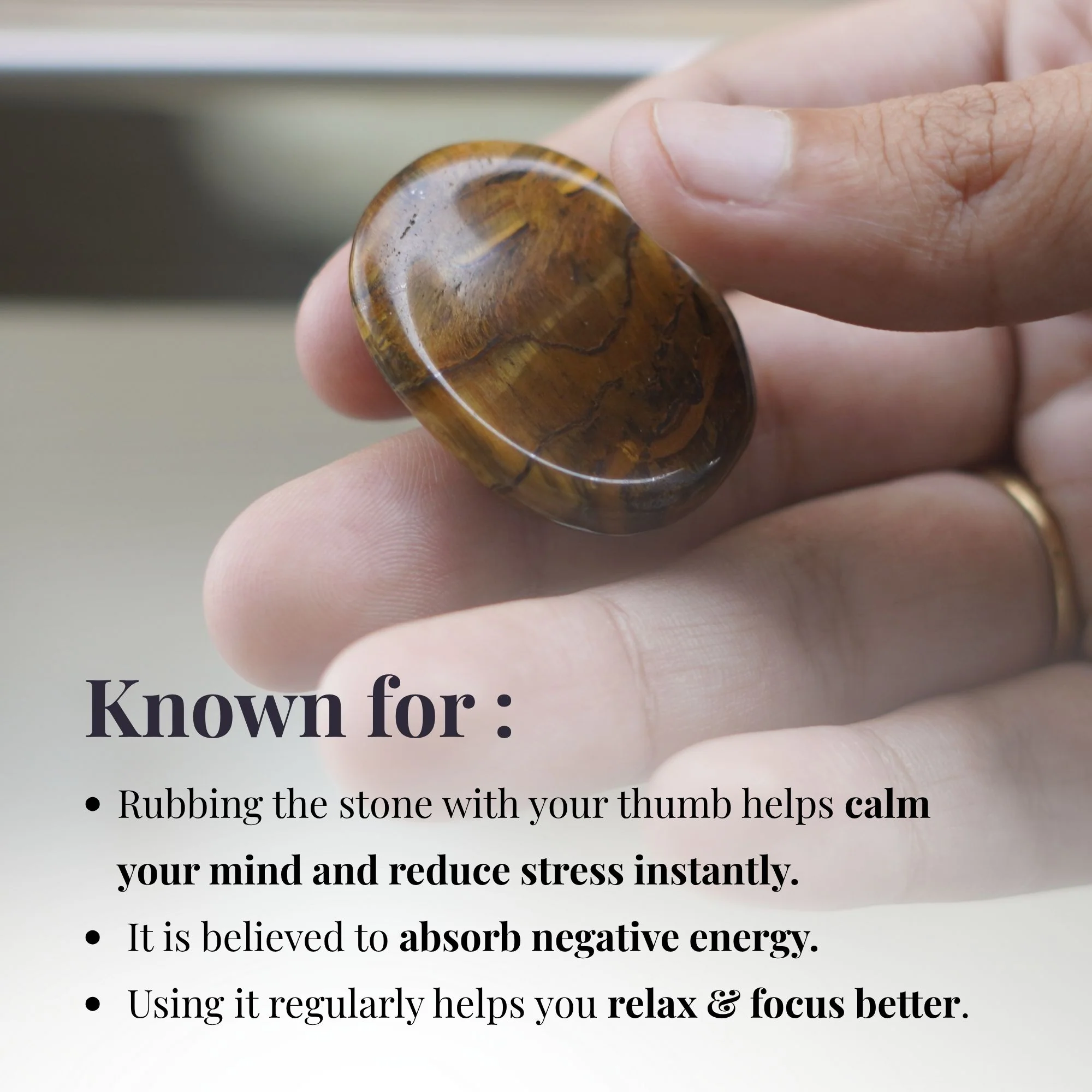 Tiger Eye Worry Stone - Image 5