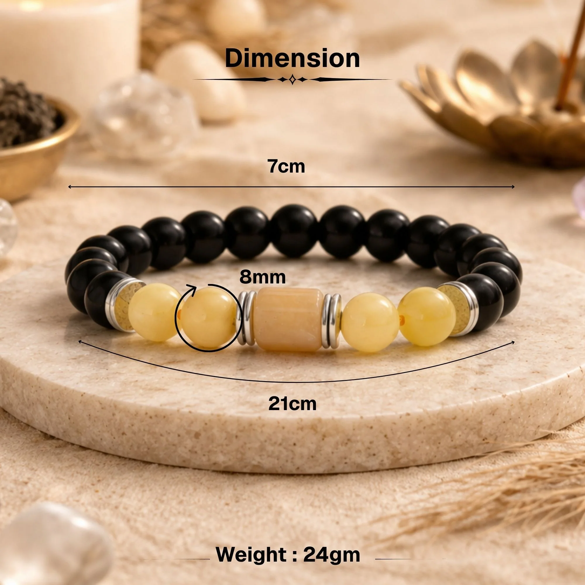 Yellow Calcite Zodiac Band – Sagittarius (धनु राशि) - Image 4