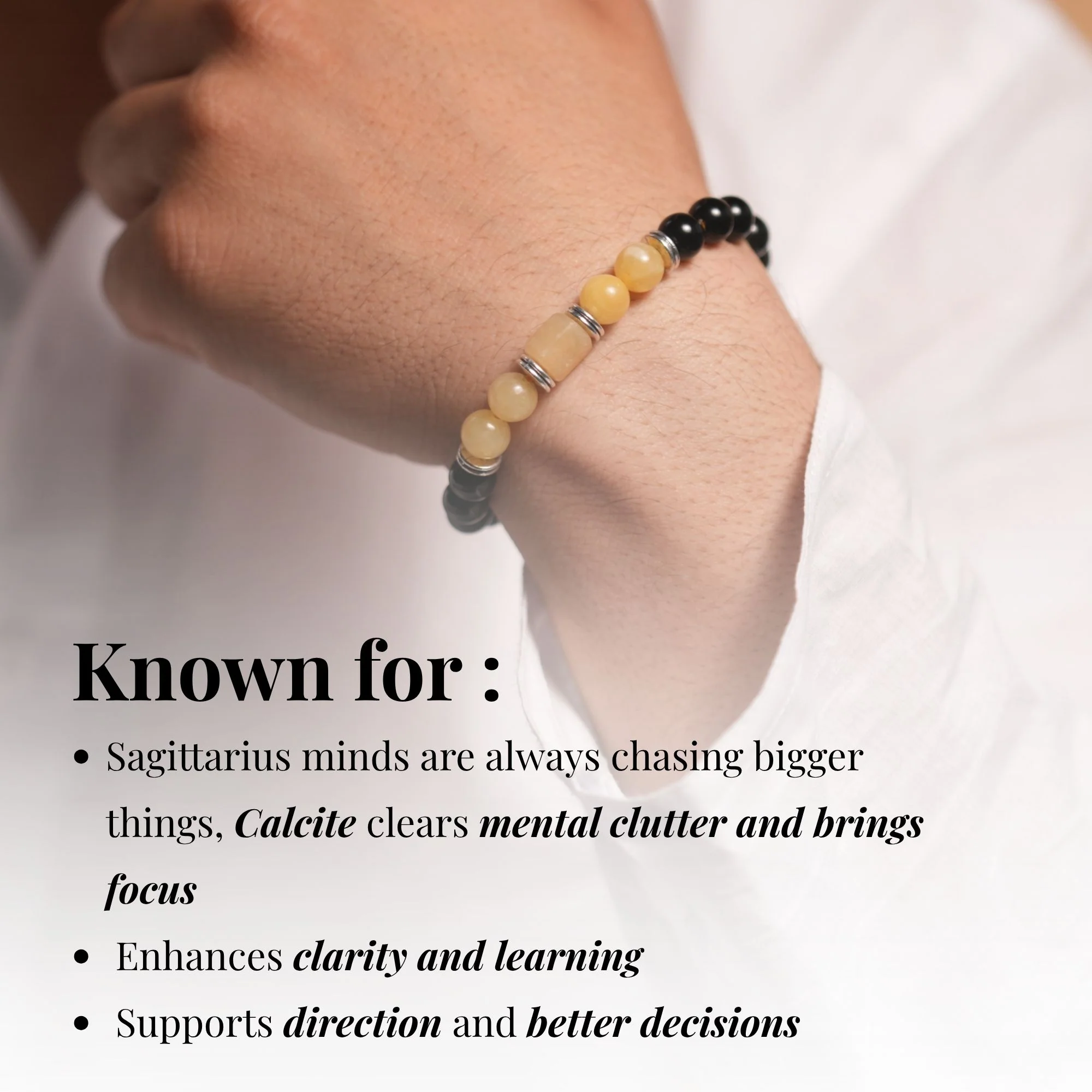 Yellow Calcite Zodiac Band – Sagittarius (धनु राशि) - Image 7